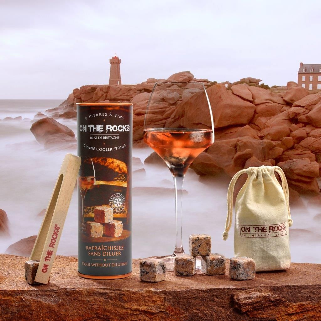 Coffret 6 pierres à vin en granit rose de bretagne - Visuel 1